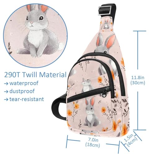 Mochila pequeña cruzada con diseño de conejo blanco del bosque multicolor 5