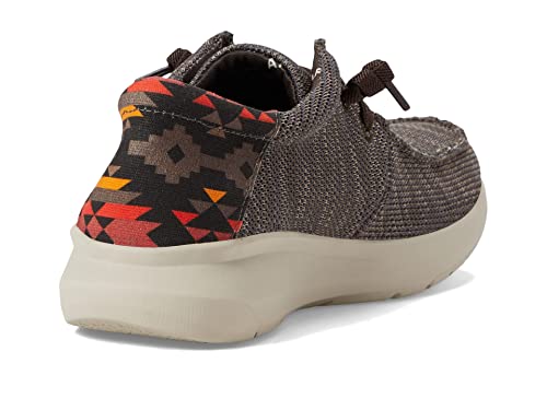 Ariat Mens Hilo Stretch Lace Heathered Brown/Red Aztec Print 11.5 #TOP4