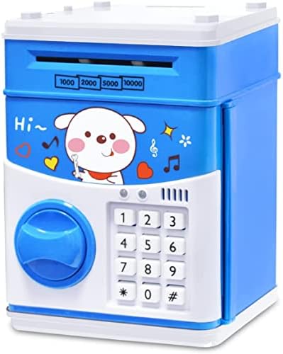 FREEBREATH Electronic Piggy Bank for Boys, Money Bank for Adults with Password, ATM Piggy Bank for Real Money, Kids Piggy Banks Auto Scroll Piggy Banks, Fun Mini ATM Electronic Bank for Children