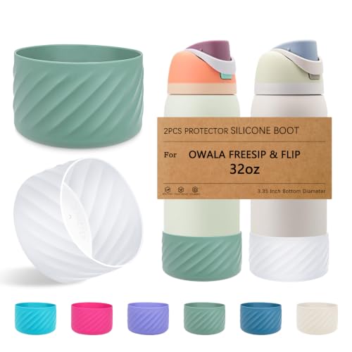 LUCKINEE 2PCS Silicone Boot Base for Owala FreeSip Twist Flip Bottle 32oz