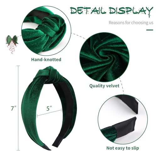 Yanjie Valentines Headbands For Women Velvet Red Knotted Headband St. Patrick'S Green Non Slip Wide Hair Band For Womens Girls Fashion Headbands Holiday Gift thumb #5