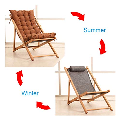 Chaise de détente de bureau en bois noble avec dossier inclinable - 7