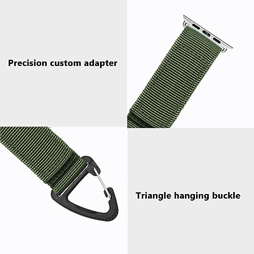 Nylon Strap Compatible with Apple Watch Fob Clip Holder Carabiner,Military Tactical Band Breathable Molle Webbing Canvas Keychain with Metal Buckle for iWatch Series Ultra 8 7 6 5 4 3 2 1 SE by YwonShne - Used condition - Image 4