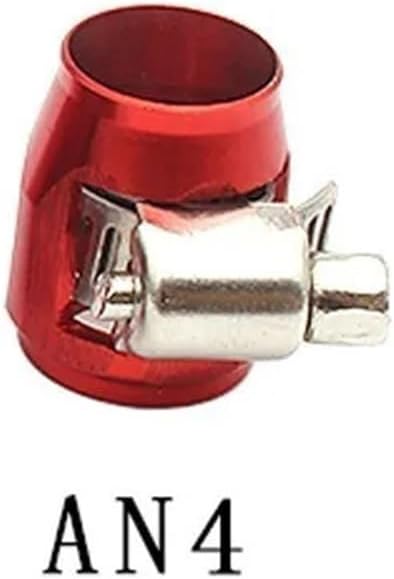 Flexible Hose Finisher Clamp 10pcs AN4/AN6/AN8/AN10 Fuel Line Hose Finisher Clamp Aluminum Car Modification Accessories for Fuel Line(Dark Grey)