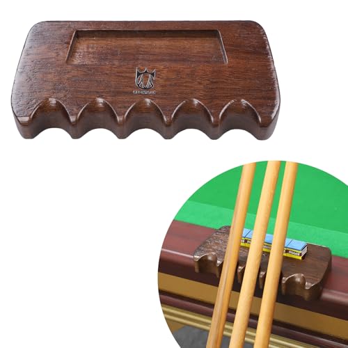 CROWN ME Weighted wooden 5-Cue pool cue stick holder, billiard cue stick holder, chalk holder
