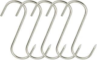XGNG 12 Pcs 4 Inches S-Shaped Meat Hooks Stainless Steel Butcher's Hook Meat Hook Tool for Hanging, Drying, Butchering, Smoking, BBQ, Grilling