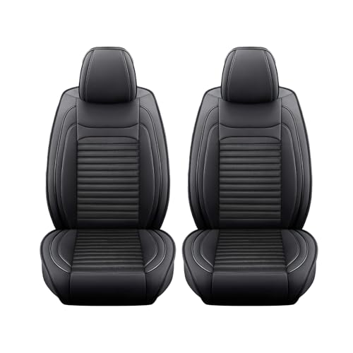 Image of Car Seat Covers Fit for VW Atlas 2018-2025(Black,Front) | Full Coverage Faux Leather Seat Protector Waterproof Airbag Compatible and All-Weather Automotive Seat Covers
