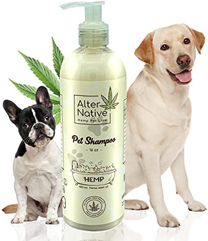 Alter Native Dogs Shampoo – Made from Organic Hemp Seeds Oil – Wonderful Pet Grooming Shampoo – Made in The USA – Oatmeal Scent – 16 oz