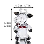 QFkris 2.5'' Blown Glass Cow Figurine Collectibles Mini Handmade Black Art Glass Farm Animal DIY Craft Ornament Home Decor - Image 2