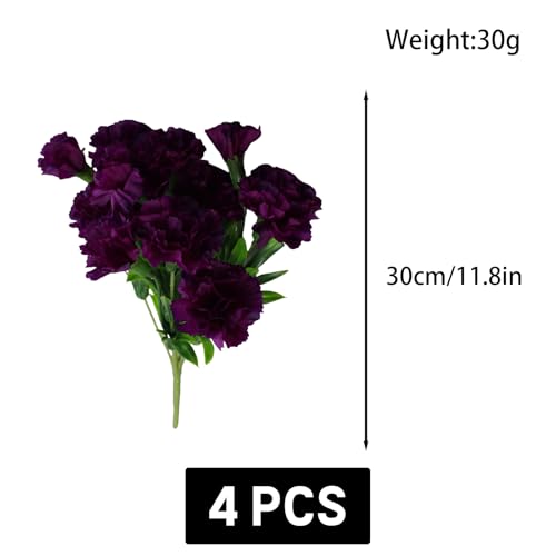 astylishome Autumn Artificial Flowers with Stem 40 pcs Purple Fake Faux Flower for Home Decor Bridal Wedding Party Garden Floral Arrangement Craft Accessories 0408 - Image 2