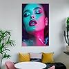sinyumoney Neon Glow Portrait Poster Canvas Painting Poster Wall Art Decorative Picture Prints for Husband Boyfriend Girlfriend Personalised Canvas 12x18inch(30x45cm) #3