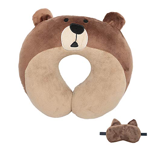 SUMDAYNIET Kids Travel Pillow, Plush Cute Animal Cat Pillow Airplane Soft and Comfortable