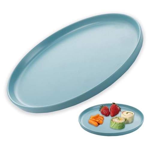 Tkxjry 25cm Rund Serviertablett, Deko Serviertablett, rutschfeste Oberfläche, Tablett, Kellnertablett, Gastro Tablett, Esstablett für Partys, Zuhause, Bars & Restaurants Speisen und Getränke Kieferngr