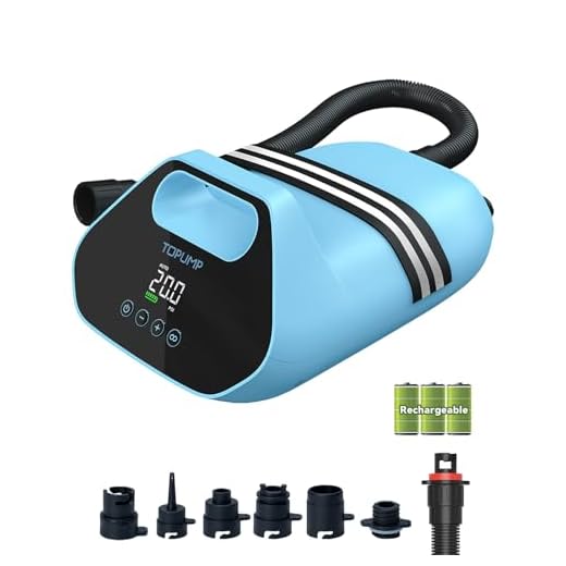 TOPUMP SUP Pumpe Elektrisch Akku TPS300, 20 PSI Hochdruck Elektrische SUP Luftpumpe, 96,2 Wh, Type-C Schnellladung, Auto-Off für Aufblasbare Stand Up Paddle Boards, Boote, Kajak, Kitesurf