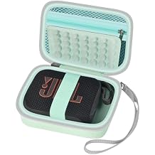 Case for JBL Go 4 / JBL Go 5 Ultra Portable Bluetooth Speaker, Hard Travel Case with Mesh Pocket & Elastic Strap, Water-Resistant Storage Bag for Travel, Beach, Camping - Case Only Green