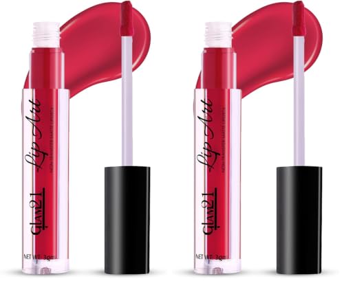 Image of Glam21 Lip Art Non-Transfer Matte Liquid Lipstick | Lightweight, Long-Lasting | Waterproof & Smudge-Proof Lip Colour | Intense Pigment | 3gm -Pink Pie-05 (Pack of 2)