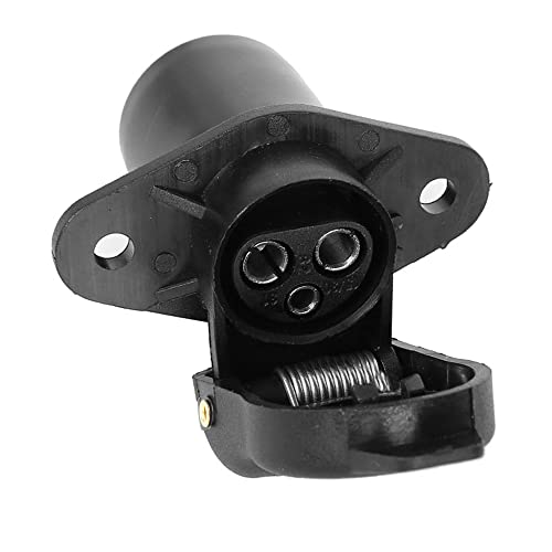 DARKGUARD 1Stück 3Poliger Steckdose 12v Traktor,Anhänger Dreipoliger Stecker 12v 12v 24v,Flachstecker,Din 9680,Adapter Steckdose 3polig für Wohnmobile PKW LKW Boot Landwirtschaftliche (Steckdose S21)