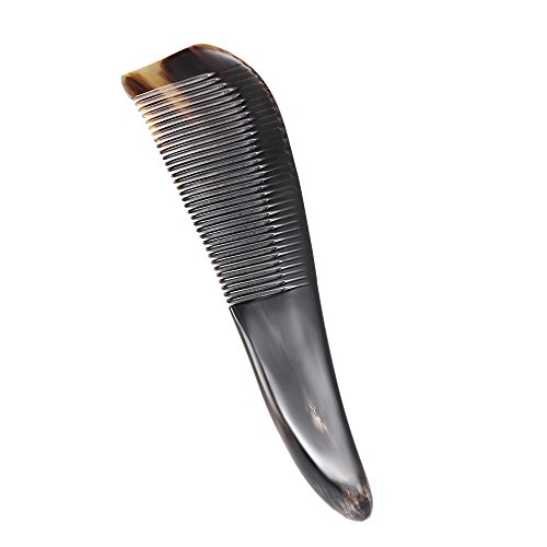 Anself Natural Horn Comb Anti Static Wide Teeth Horn Massage Hairbrush