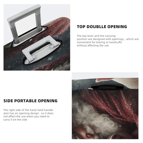 Santa Claus Hugging Pet Pig Elastic Travel Luggage Covers Dustproof Scratch-Resistant Suitcase Protector Fit 22-24 Inch3