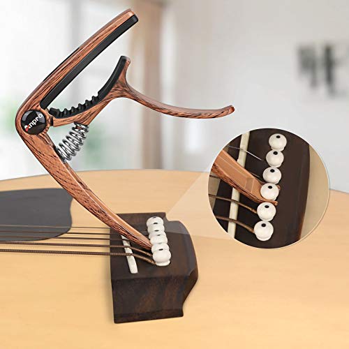 Anpro capodastre guitare ,Capo de guitare en grain de bois Avec 6 Mediators Unique , pour Guitare Acoustique et… - Les Beatles, Paul McCartney, John Lennon, RIngo Starr, George Harrison Anpro capodastre guitare ,Capo de guitare en grain de bois Avec 6 Mediators Unique , pour Guitare Acoustique et… – Image 6