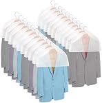 Foraineam 20 Couvertures d'épaules en emballage Protecteurs de costumes Revêtement respirant Couvre-poussières pour costumes, manteaux, vestes, rangement de tenue
