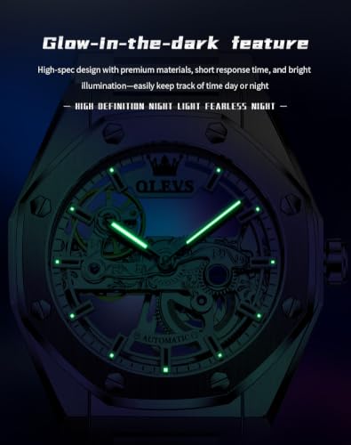 Image of OLEVS Automatic Watch for Men Self Winding Mechanical Luxury Business Stainless Steel Multi Calendar Waterproof Luminous Wrist Watches