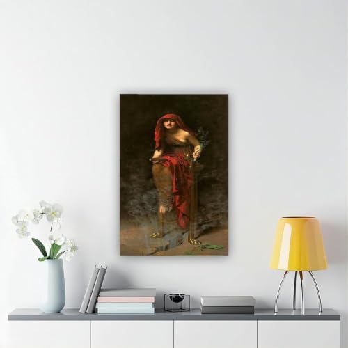 Impression sur toile Prêtresse de Delphes Pythie tableau vertical facile à installer - 6