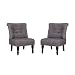 Produktbild Festnight 2er Set Polsterstuhl Armsessel Relaxsessel Ohrensessel Sessel Grau