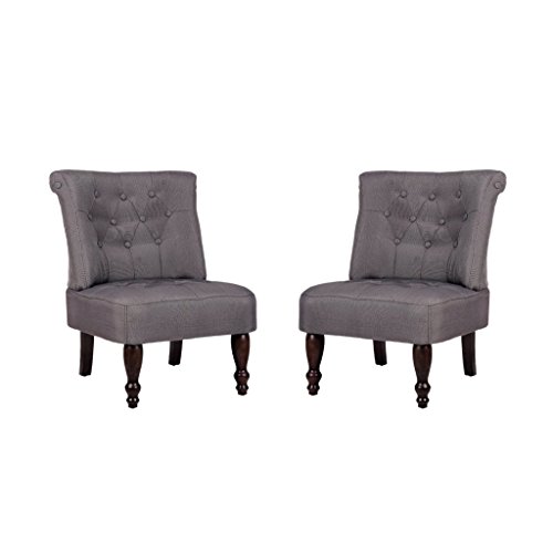 Preisvergleich Produktbild Festnight 2er Set Polsterstuhl Armsessel Relaxsessel Ohrensessel Sessel Grau