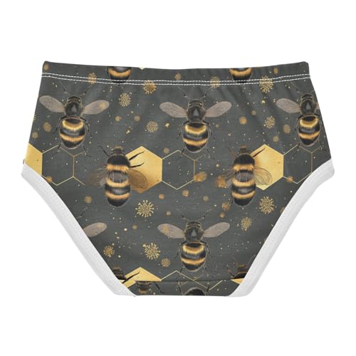Wusikd Bees Girls' Underwear Cotton Honeycomb Girls Briefs Soft Toddler Underwear 2T2