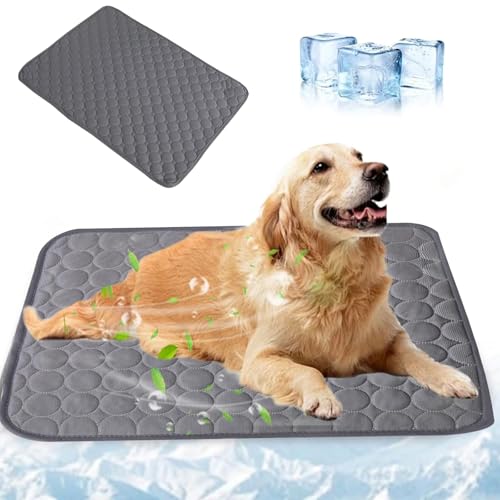 Generisch Große Kühlmatte Hund Katze,Selbstkühlende Hundekühlmatte,Eisseide Kühlmatte für Hunde...