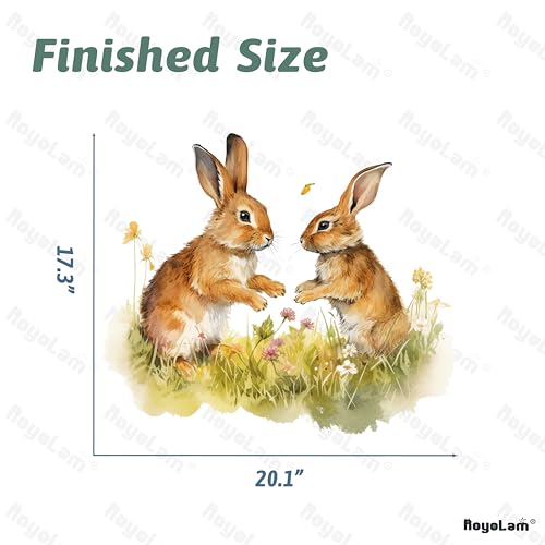 Vinilo decorativo con diseño de conejos en la hierba miniatura 5