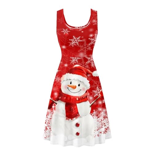 Image of Dreaweet Casual Sleeveless Dresses for Women Girls, Round Neck Tank Dresses with Pockets Summer Sundress Size XS-4XL