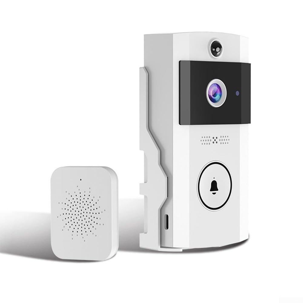 HpLive Campanello wireless wireless con pannello solare, parapioggia impermeabile, visione notturna e citofono bidirezionale per ingresso di casa (A)