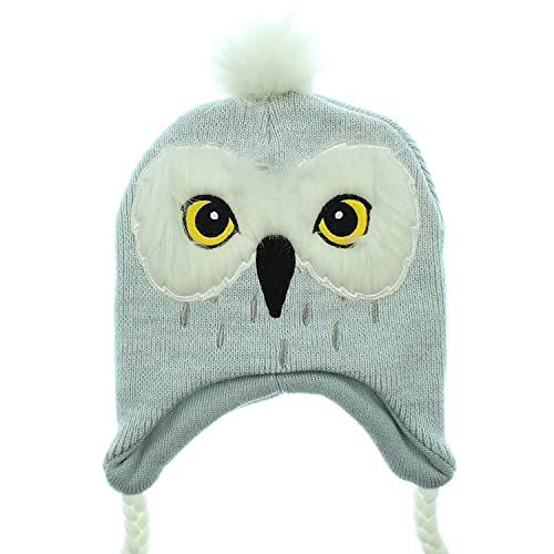 Harry Potter Beanie Hedwig Owl Costume Laplander Hat Pom Beanie Grey