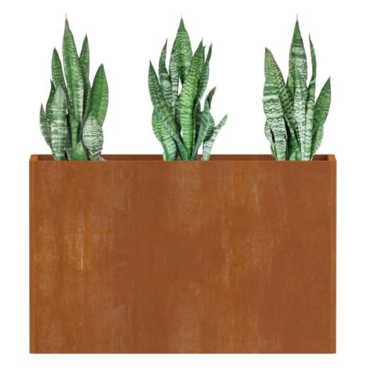 Cor Ten Steel Planters – 32x12x24H Inch Rectangular Planter Box | Weather-Resistant Design for Garden, Patio, or Porch (Rustic)