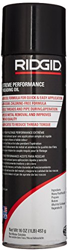 RIDGID 22088 Extreme Performance Aerosol Thread Cutting Oil, High-Efficiency Lubricant for Superior Threading on Stainless Steel, Black Pipe
