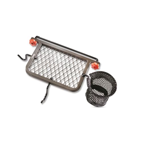 Image of HME Durable Convenient Easy-to-Attach Hunting Ground Blind Accessory Shelf (8 Inches) with Drink Holder & Accessory Hooks