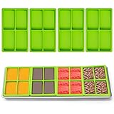 4 Cavity Silicone Tray Dividers for Harvest Right Freeze Dryer Medium and Small Trays, 4 Pieces Green Silicone Trays for Harvest Right Freeze Dryer Accessories