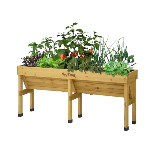 VegTrug Wall Hugger 1.8m raised bed planter Natural