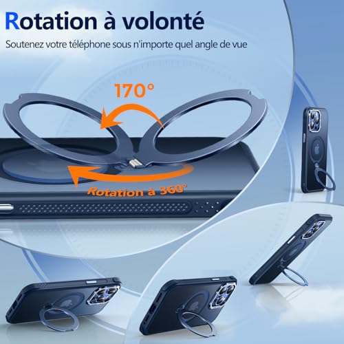 Coque iPhone 15 Pro Max MagSafe fine et anti-glisse avec support - 2