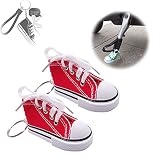 WENLIANG 2pcs Turnschuh SchlüSselanhäNger,Motorrad-Fahrrad-FußStüTze Motorrad-SeitenstäNder Pad,Tragbare HäNgende SchlüSselhalter ZubehöR,Handtasche Tasche Charm Decor SchlüSselring (rot) Hovaa