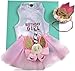 House of Furbaby Pink Unicorn Dog Birthday Outfit (5XL)