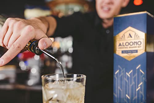 image for ALOONO 11-Piece Black Boston Cocktail Shaker Set Bartender Kit | Drink