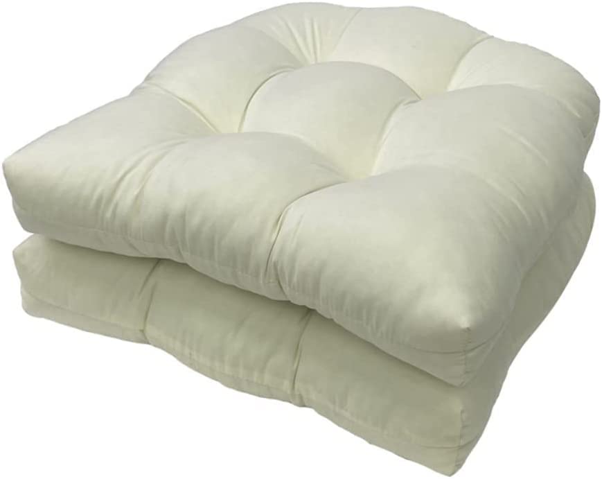 Coussins de chaise en osier touffetés contre l'inconfort des meubles de jardin en U 18,9" blanc