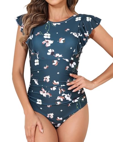 Smismivo Modest Swimsuits for Women High Neck One Piece Bathing Suit Tummy Control Swimwear 2025