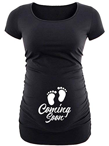 Black Funny Pregnancy Shirts For Women - Maternity Graphic Tees [40022013-Ak] | Coming Soon, M #TOP2