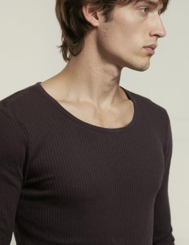Image of DAMENSCH HeatCode Warmer for Men; Cotton Blend Winter Inner; Fleece Lined Ribbed Thermal Wear for Men Top; Super Soft Body Warmer Full Sleeves Topwear