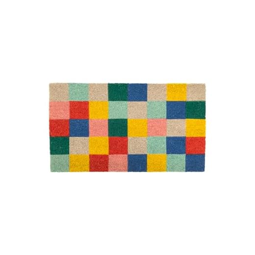 Fisura – Felpudo Original de Coco con Base Antideslizante de PVC. Felpudo Entrada casa. Pintado a Mano. Medidas: 70 cm x 40 cm. (Cuadros, Multicolor)