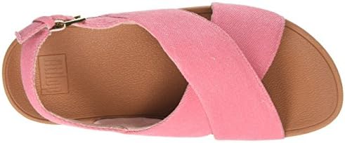 FitFlop Womens Lulu Cross Back Strap Sandal Shoes, Pink Shimmer Denim, US 5 | Image 4